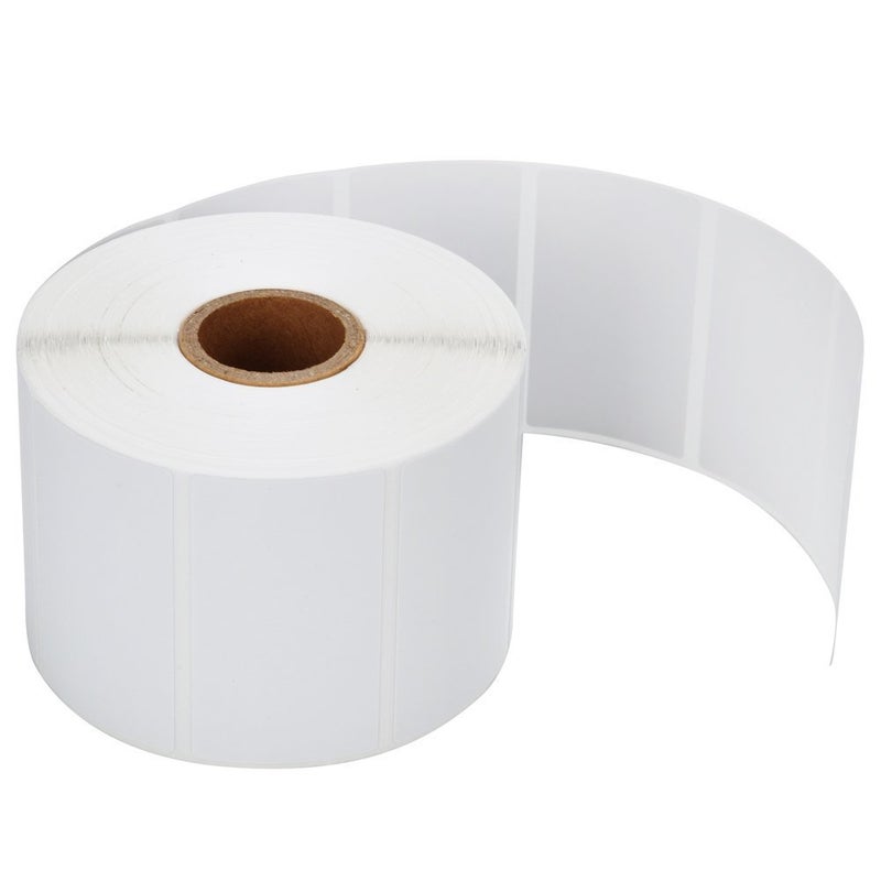 MFLABEL ملصق شحن حراري مباشر مثقوب MFLABEL 2-1/4 × 1-1/4 بوصة، ملصقات حرارية مباشرة 2.25 × 1.25 بوصة لرموز الباركود والعناوين، ملصقات شحن مثقوبة (6 لفات، 1000/لفة) - Image 1